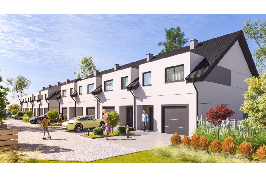 wrocławski, Długołęka, Dom z zabudowie szeregowej z garażem oraz ogrodem ok80m