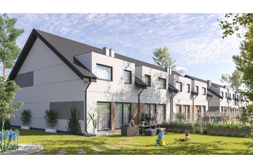 wrocławski, Długołęka, Dom z zabudowie szeregowej z garażem oraz ogrodem ok80m bud 4A